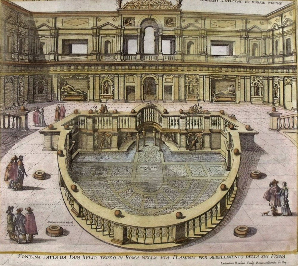 Louis Rouhier, Fontaine du Pape Jules III à Via Flaminia pour sva Vigna